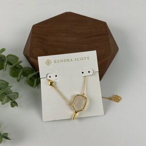 Kendra Scott Gold Bracelet with White Stone